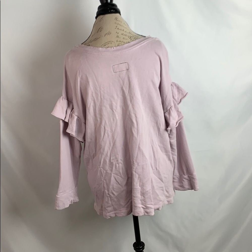 Current/Elliot Ruffle Sweatshirt Lilac - Picture 6 of 9